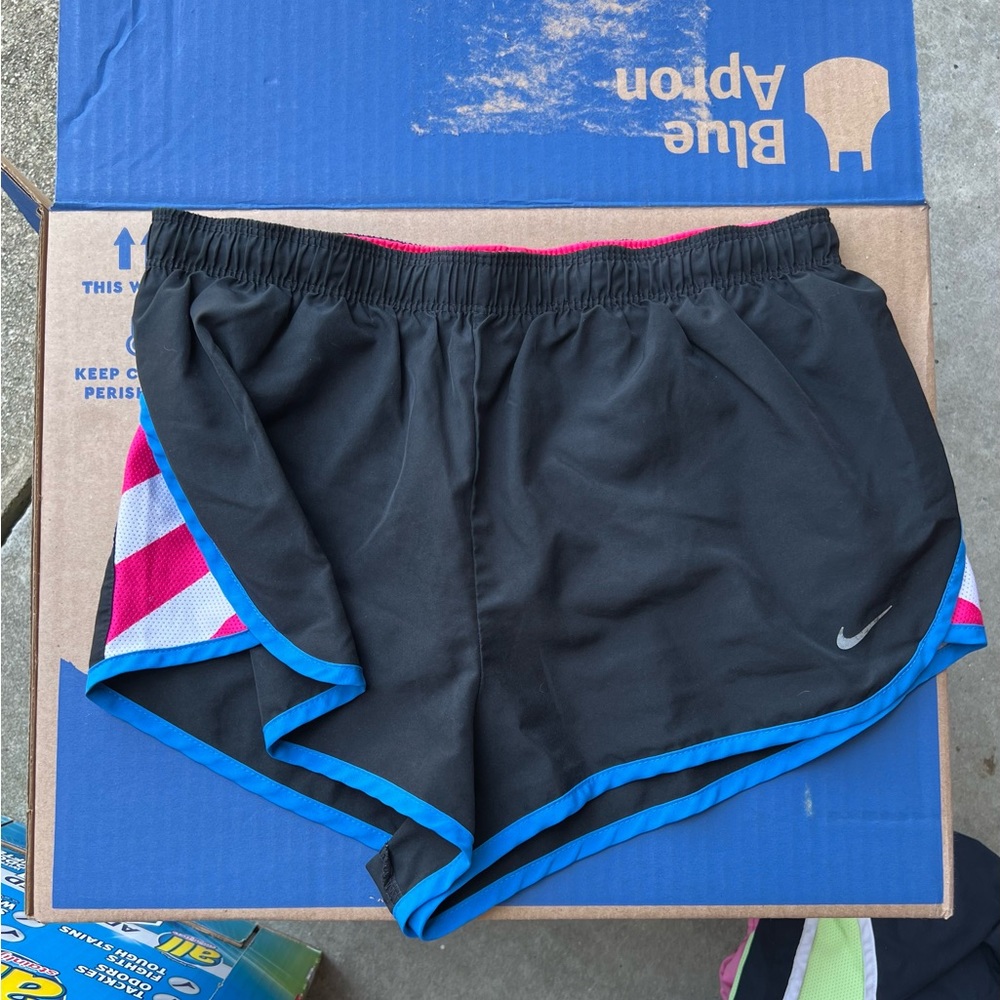 Nike Dri-Fit Black, Pink and White Stripes Gym Shorts